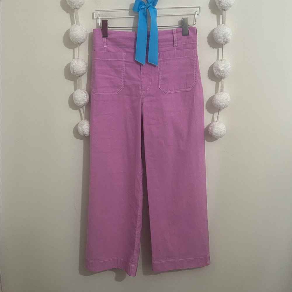 Anthropologie The Colette Crop Wide Leg pants by Maeve: Contrast Stitch Edition - Picture 10 of 15